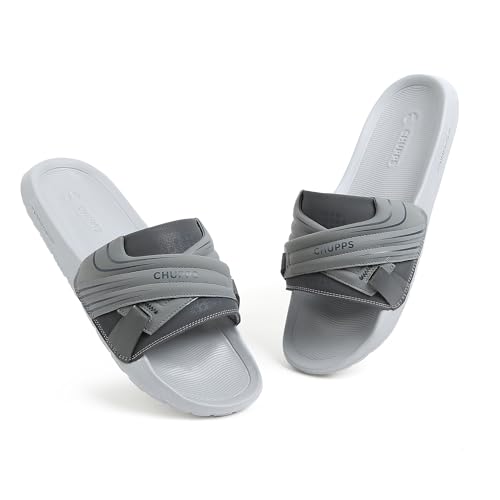 Image of CHUPPS Vertex Black Drift Orthopedic Slippers | Soft Footpharma Footbed | Breathable Ventilation Holes | Lightweight Flip Flops | Anti-Skid Chappals for Everyday For Mens