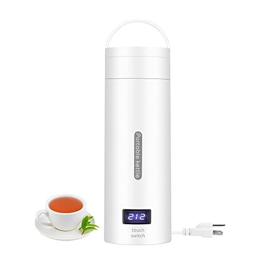 Travel Portable Electric Kettle - Personal One Cup Hot Water Boiler - Small Electric Tea Kettle - Travel Mini Electric Coffee Kettle - 4 Preset Heat Setting - Portable Carrying Handle