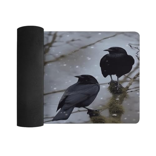 Black Crow Birds Desk Pad con base de goma grande miniatura 3