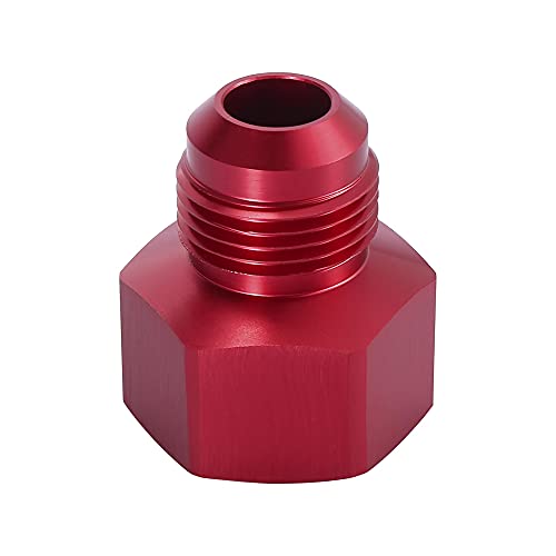 X AUTOHAUX Car Female AN16 16AN to Male AN12 12AN Flare Hose Reducer Fuel Line Fitting Adapter Fuel Oil Cooler Bulkhead Adapter Aluminum Alloy Red