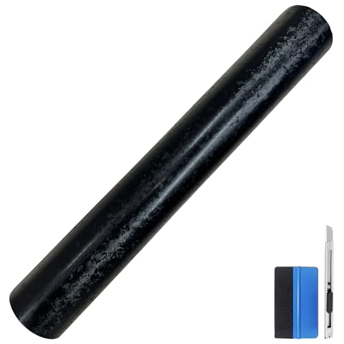 Image of LZLRUN Gloss Forged Carbon Fiber Self Adhesive Vinyl Wrap Film for Car Moto (Black, 1ft x 5ft)