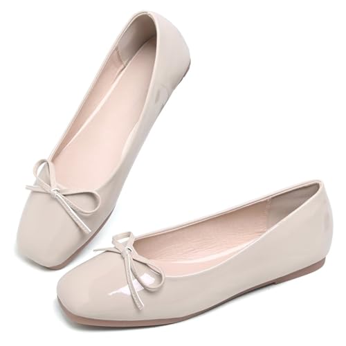 Image of Dear Time Women's Casual Foldable Ballet Flats Square Toe Ballerina Flats Shoes Comfortable