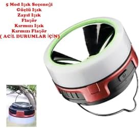 Gaman Solar Güneş Panelli Asılabilir Kamp Çadır Lambası-Doğa Yürüyüşü İçin El Feneri 5 Modlu Powerbank - Görsel 7