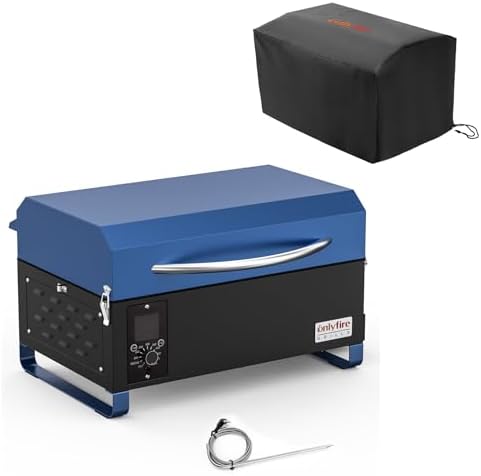 ONLYFIRE GRILLS BBQ Wood Pellet Grill Smoker and Cover Bundle,