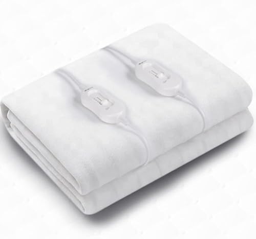 Dual Control Washable Electric Blanket | Heated Underblanket with Overheat Protection | Washable (Double)