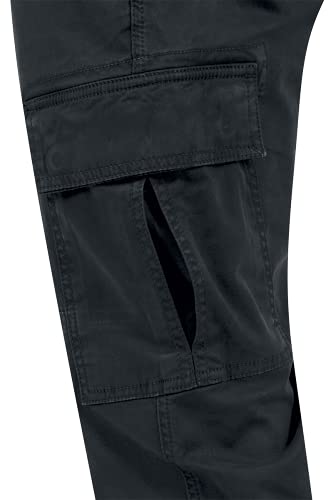 Urban Classics Cargohose - Washed Cargo Twill Jogging Pants - W30L32 bis W38L32 - für Männer - Größe W34L32 - schwarz