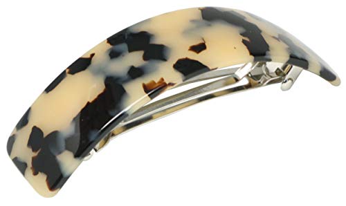 Barrette cheveux courbée Blanc Tokyo French Amie fait main 9 cm en celluloïd