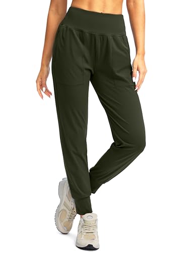Pantalones de yoga para entrenamiento atlético con bolsillos laterales y tejido de alta sujeción