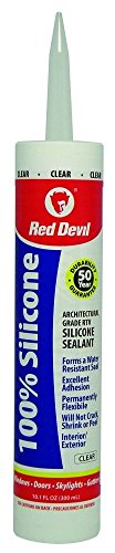 Red Devil 0826 100% Clear Silicone Sealant