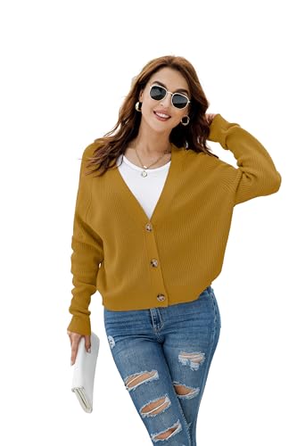 Image of TASAMO Womens Cardigan Sweaters 2026 Fall Cropped Lightweight Sweater