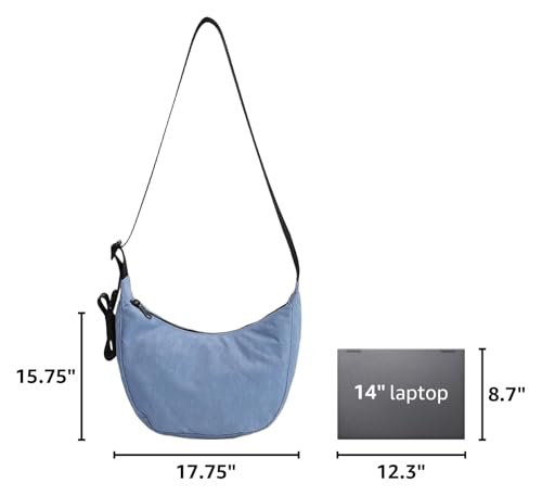 Image of Medium Nylon Crossbody Crescent Bag: Slouchy Style Shoulder Casual with Adjustable Strap