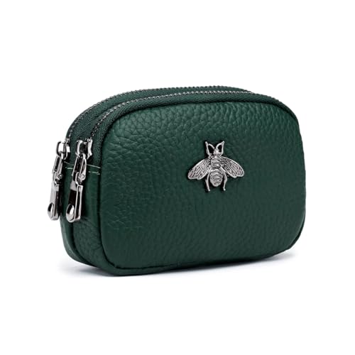 PALAY® Women Coin Bag Utility Double Layer PU Small Bag Zipper Pouch Coin Bag Card Bag Purse Bag Cash Bag Birthday Gift Christmas Gift for Women, 11.5x4x7.5cm