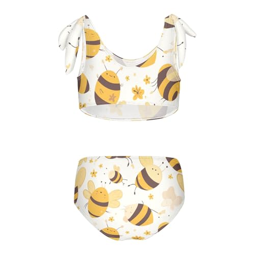 KLL Cute Bee Pattern Girl Two Piece Bikini Set Quick-Dry Swimsuits Swimming Suits Cute Shoulder Strap2