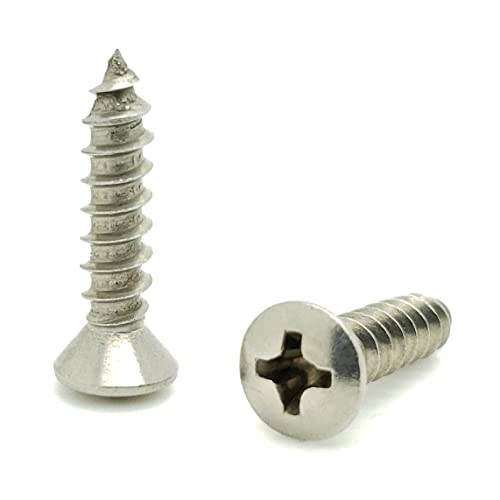 BCP Fasteners Tornillos para madera de acero inoxidable No. 8 x 5/8", cabeza ovalada, 100 piezas miniatura 1
