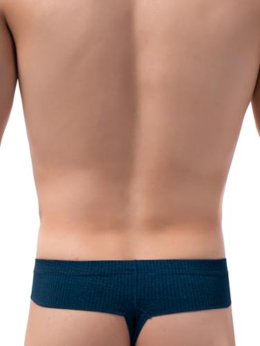 iKingsky Men's Cheeky Thongs Breathable Mini Cheek Underwear Sexy Low Rise Bulge Under Panties for Men4