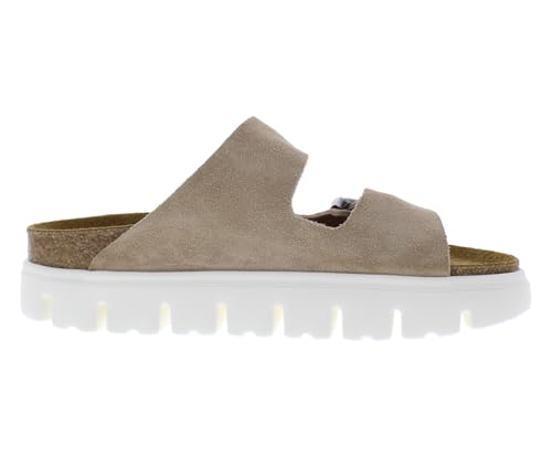 Image of Birkenstock Women's Arizona Chunky Sandals, Warm Sand, Tan, 5-5.5 Narrow US