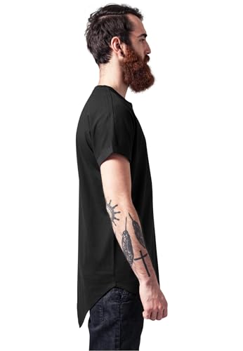 Urban Classics Asymetric Long tee Camiseta, Negro (Black 7), L para Hombre