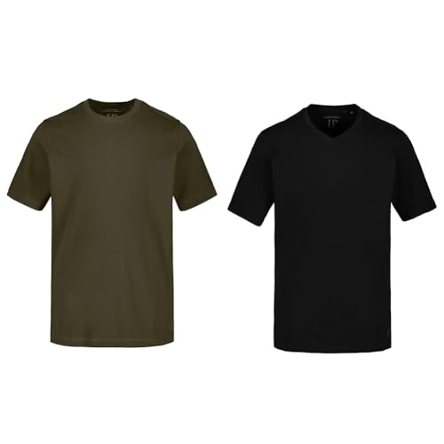 Tee shirt grandes tailles JP 1880 anti-serrage en coton doux col rond 4XL