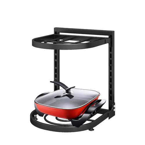 Pot Storage Rack - Sala da pranzo e da bar, deposito cucina | Mensola multi-tier per organizzazione di pentole e padelle, magazzino cucina e risparmio di spazio per piani di lavoro, lavandini, angoli