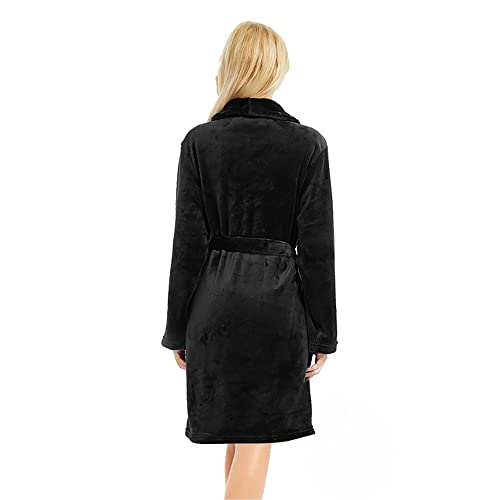 U2SKIIN Women Fleece Robe, Short Cozy Plush Robes for Womens Soft Shawl Collar Warm Spa Bathrobe2