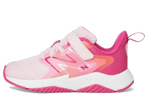 New Balance Kid's Rave Run V2 Hook & Loop Running Shoe, Rose Sugar/Carnival Pink/Signal Pink, 2 XW Infant4