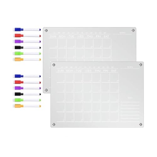 Planificateur mensuel acrylique transparent aimant réfrigérateur contre l'oubli