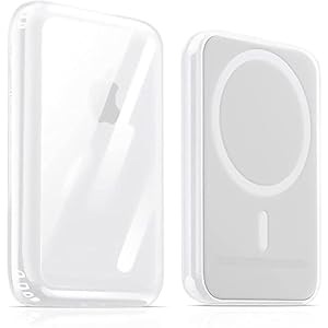 KRZNA Hybrid Clear Case Compatible with Mag-Safe Battery Pack, Heavy Duty Protection, Scratch & Shatter Resistant, Clear, 1pc