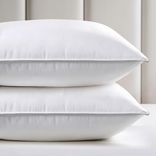 Image of viewstar King Size Pillows Set of 2, Firm Support Bedding, Pure White | Supportive, Luxury Hotel Quality, Fluffy, Oeko-Tex Certified, Plump Filling, for Side Back Sleepers, Machine Washable