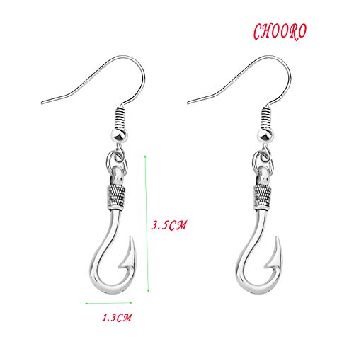CHOORO Fish Hook Earrings Fishing Hook Pendant Jewelry Fishing Girlfriend Gift for Girlfriend Jewelry Gifts Womens Earrings Fish Hook for Her2