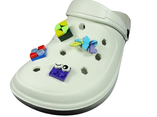 Handmade Croc Clog Shoe Decorative Charms made from Building Bricks, Interchangeable Fun! Compatible with Lego Bricks and Dots