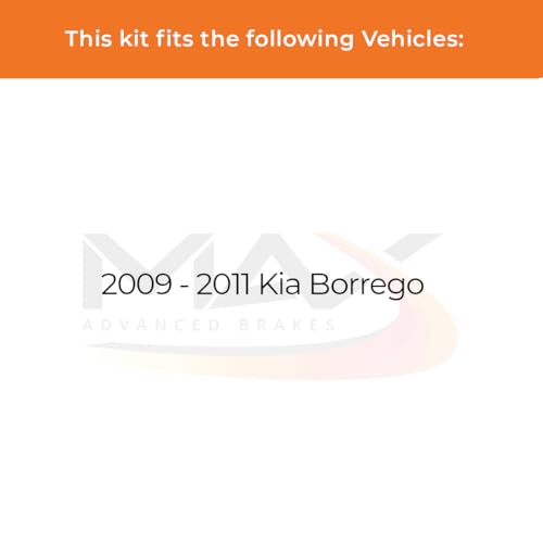Image of Max Advanced Brakes Front & Rear Brake Kit Compatible With 2009 2010 2011 Kia Borrego Replacement Premium OE Disc Brake Rotors and Ceramic Brake Pads