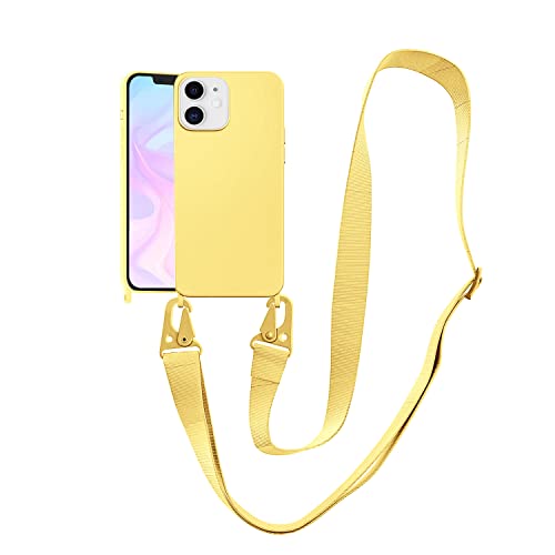 Image of Compatible with iPhone 12 Case with Lanyard Crossbody iPhone Case with Strap Adjustable Shockproof Drop Protection Silicone Phone Cover for iPhone 12 6.1''