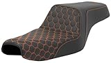 Saddlemen Step-Up Black Seat - Orange HC Honeycomb Stitch (807-11-17703)