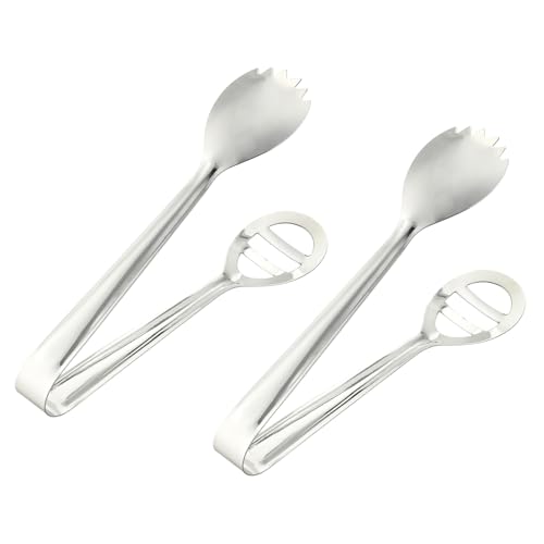 Queenza Juego de 2 pinzas para servir ensalada y utensilios de cocina de acero inoxidable para servir y cocinar