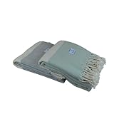 Edel Living hamamtuch Strandtuch aus 100% Baumwolle Kompakt & Leicht - Ultra saugfähig und schnell trocknend - Ideal als, handtücher, duschtücher, Saunatuch, Badetuch, Grau & Grün 95 x 200 cm