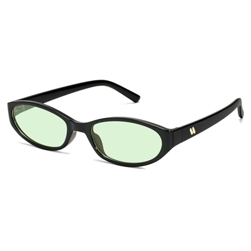 Image of Retro Oval Sunglasses Womens Mens Y2k Trendy Cateye Shades AR82299 | Narrow Round Cute Sunnies,90s 2000s Cool Skinny Frame