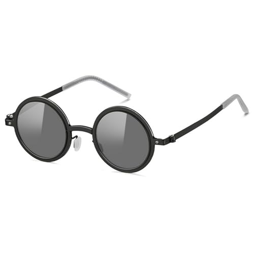 Handmade ND9 Adjustable Dimming Sunglasses Retro Punk Round Men's Outdoor Polarized Driving Sunglasses for Women