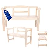 MODO24 Gartenbank aus Holz, Parkbank, Gartenmöbel, Sitzbank, Bank Friesenbank, Holzbank, 2-Sitzer, In- & Outdoor, FSC-Holz, Abmessungen 46x118x78 cm,...