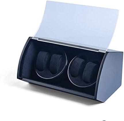 FENOKD Mechanical Watch Shaker Watch Winder Box 4 Watches, Wood Shell Piano Paint Exterior, USB Power Cord, Independently Controlled Settings, Quiet Motors