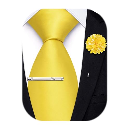 Image of Hi-Tie Men's Extra Long Solid Satin Tie Set 63 Inch /70 Inch Formal Necktie