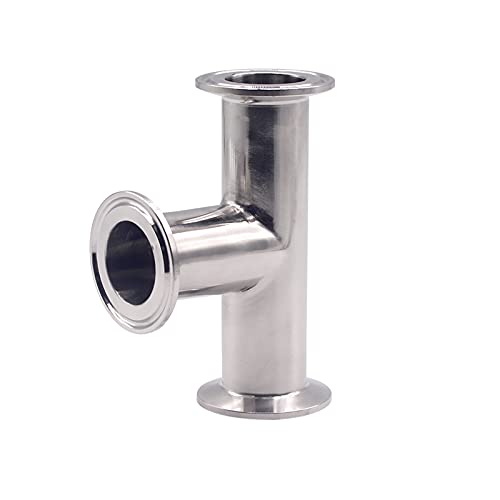 DERNORD 2 Pack Clamp Tee 3 Way SS304 with 6 Silicone Gaskets Fits 1.5" Tri Clamp, 38mm Pipe OD Sanitary Fittings(1.5 inch) by DERNORD - Used condition - Image 5