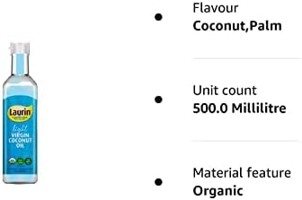 Organic Light Virgin Coconut Oil | Stays Liquid Down to 15C | 100% Coconut Oil & Palm-Free | Sustainable | Ideal for Cooking, Skin & Hair | Laurin