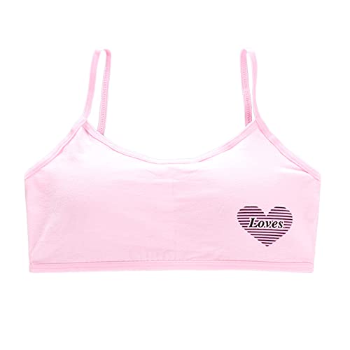 Girls Seamless Training Bra - Crop Training Bras for Girls. Best Girls Strap Sports Bra. Cotton Training Bra 4 Pack, Pink3