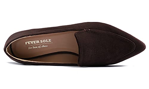 Image of FEVERSOLE Women's Loafer Flat Pointed Fashion Slip On Comfort Driving Office Shoes