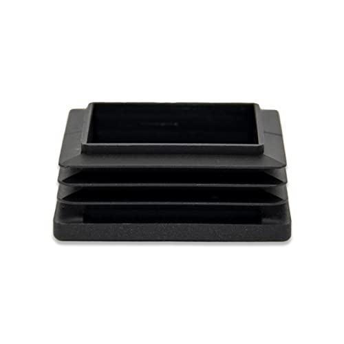 Image of Flyshop 8 Pack Black Chair Glide Inserts Plastic Plugs Rectangle Pipe Tubing End Caps 40 x 50 mm, 1-9 /16 inch x 2 inch