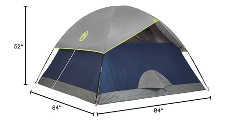 Image of Coleman Sundome Camping Tent with Rainfly, 2 /3 /4 /6 Person Tent Sets Up in 10 Mins, Weatherproof Shelter for Camping, Festivals, Backyard, Sleepovers, & More