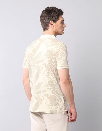 Image of U.S. POLO ASSN. Denim Co. Men's Tropical Printed Pure Cotton Polo Shirt