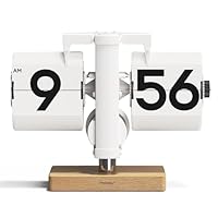 Amazon｜mooasクラシックモダンウッドビッグフリップデスククロック