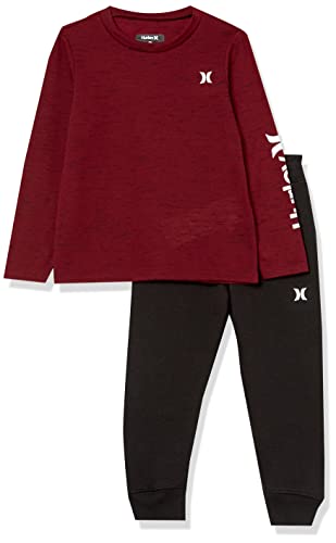 Image of Hurley boys Long Sleeve Soft Basic Cloud Slub T-shirt and Shorts 2-piece Outfit Set