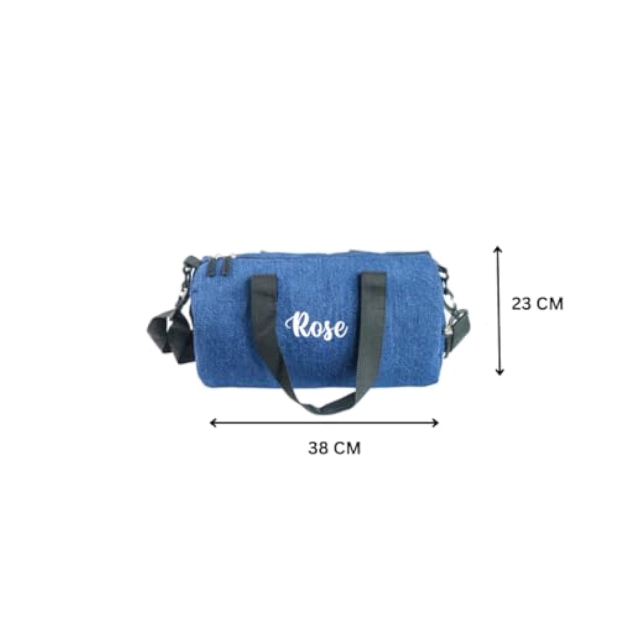 Personalized Denim Duffle Bag for Travel & Gym
